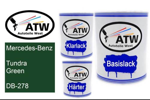 Mercedes-Benz, Tundra Green, DB-278: 1L Lackdose + 1L Klarlack + 500ml Härter - Set, von ATW Autoteile West.